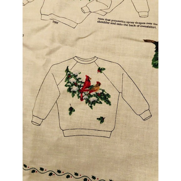 NOS VIP Cut & Sew Fabric Panel VTG Christmas Wearable Art Appliqué Tops & Bags - Picture 7 of 12
